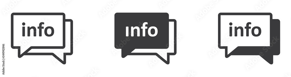 Poster info vector icon. questions and answers isolated on white background, help symbol, different style i