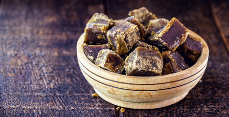 sugar candy, broken into pieces, various flavors. Brazilian rapadura, sweet from the northeast of the country.