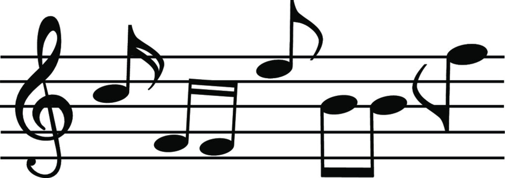 music notes on white background