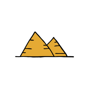recommend clip art: pyramids doodle icon, vector illustration