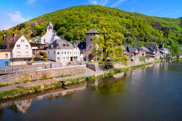 Fototapeta na wymiar Scenic village Dausenau on the river Lahn, Rheinland-Pfalz, Germany