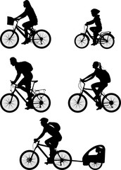 bicyclist silhouettes collection