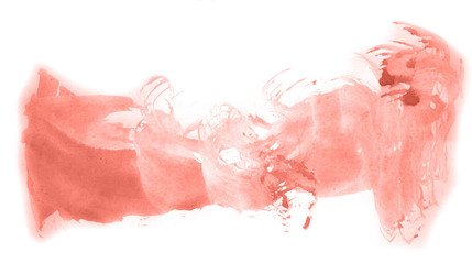Abstract watercolor background hand-drawn on paper. Volumetric smoke elements. Red color. For design, web, card, text, decoration, surfaces.