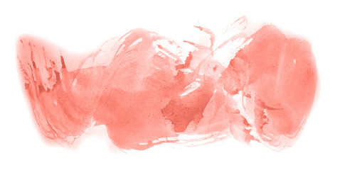 Abstract watercolor background hand-drawn on paper. Volumetric smoke elements. Red color. For design, web, card, text, decoration, surfaces.