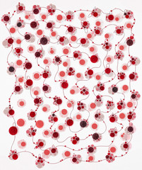 Red floral pattern design, floral motif, fabric pattern, graphic design image