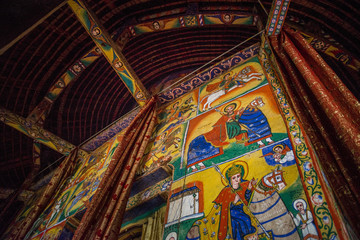 Orthodox Church colorful paintings in Ethiopia