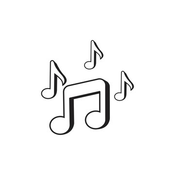 Music icon. Musical key symbol. Vector on white background.