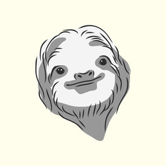 Sloth outline illustration, sloth, vector sketch illustration