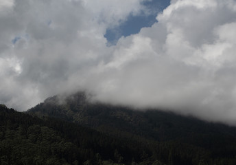 Clouds over the mountains in Sri Lanka Maskeliya