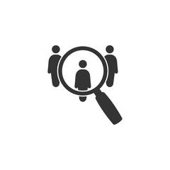 Search job vacancy icon. symbol of finding a job to do business, vector illustration on white isolated background