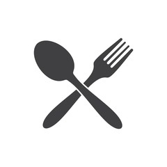 Spoon and fork icon, restaurant symbol  vector illustration