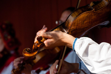 The violin, sometimes known as a fiddle, is a wooden string instrument in the violin family.