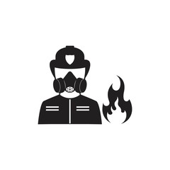 Fireman icon in flat style, Firefighter  sign or symbol, vector Illustration