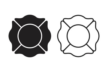 Fire Department badge Illustration Design,  fire department emblem. logo vector icon. 