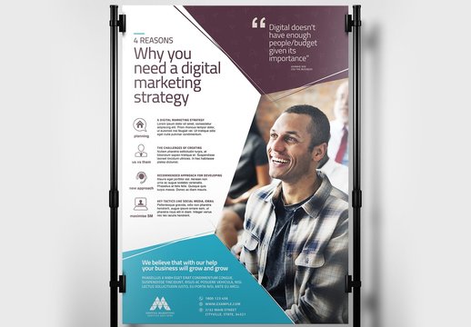 Modern Business Poster with Hexagonal Layout