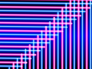 Fototapeta premium Neon striped lighting. Abstract background. Vector stock illustration for poster