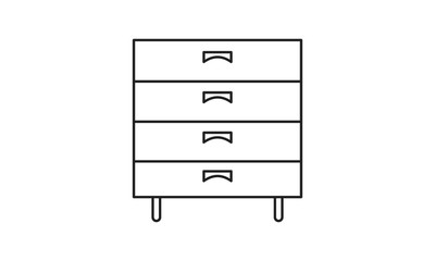 Chest of drawers, wood, chest, dresser free vector icon