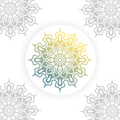 Minimalist Mandala blue and yellow gradient