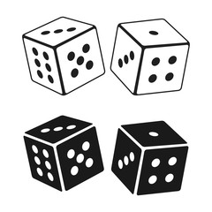 dice vector icon, gambling icon for casino apps and websites