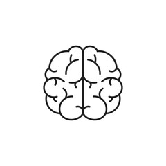 Human brain icon in line style, vector illustration 