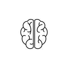 Human brain icon in line style, vector illustration 
