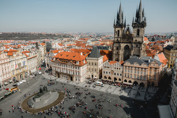Prag Marktplatz Altstadt Rathaus Kulturdenkmal Teynkirche