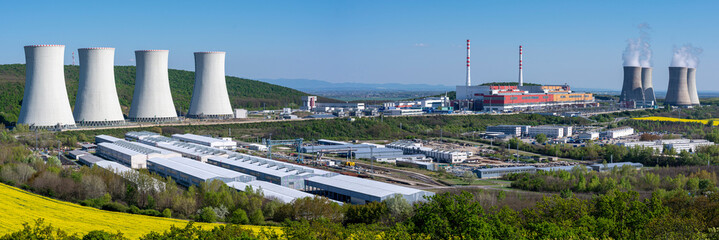 Panoramic view of Nuclear power plant Mochovce.