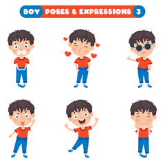 Poses And Expressions Of A Funny Boy