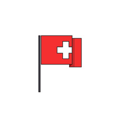 flag of Switzerland icon, vector illustration