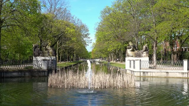 Cologne Koln, Germany, The Rautenstrauch Canal at the Karl-Schwering Square in Lindenthal District 