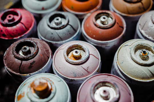 Graffiti artist painting