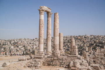 Ancient Roman Ruins in Aman Jordan