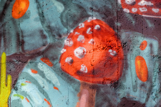 Graffiti artist painting