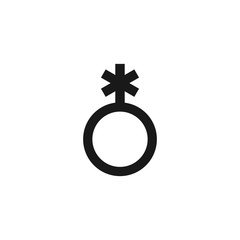A symbol of non-binary gender identity. Vector stock black icon isolated on a white background.