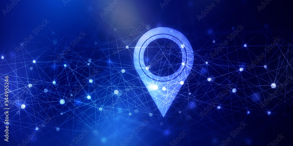 Aufkleber 2d rendering red map pointer
