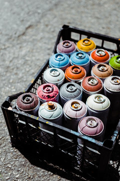 Graffiti artist painting