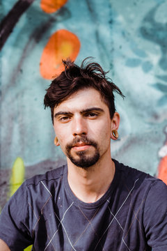 Graffiti artist painting