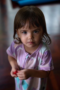 Portrait of a little girl looking at camera