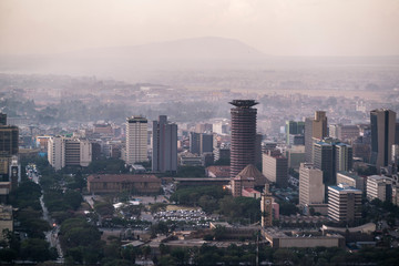 panoramic skyline of Nairobi Kenya