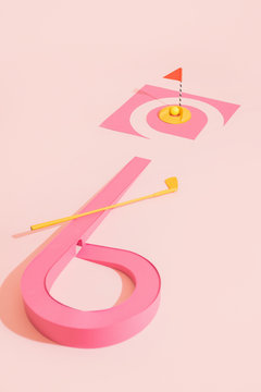 Abstract miniature golf course