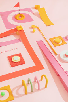 Abstract Miniature Golf Course