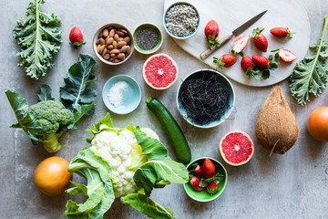 Alkaline forming foods. Fresh fruit, nuts, seeds, vegetables, leafy greens and sea vegetables