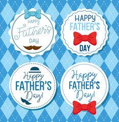 ser cards of happy fathers day with decoration vector illustration design