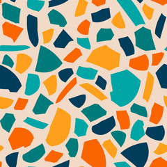 Terrazzo flooring vector seamless pattern. Imitation of stone texture background for architecture design