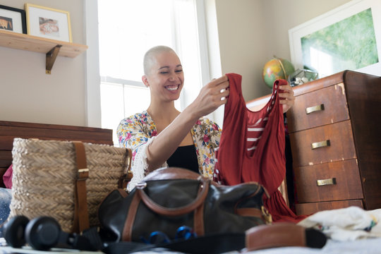 Woman packing for vacation