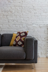 Pillows on couch background