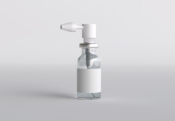 Glass Medicine Spray Bottle Mockup. 3d Render