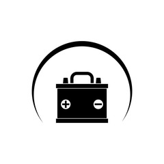 Modern car battery icon isolated on white background
