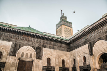 Fototapeta premium minaret in the old town mosque in morocco