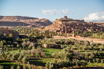 desert oasis and ancient ruins in morocco